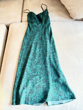 Realisation Par Teal Paisley Slip Dress